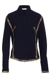 Victoria Beckham Snake Print Trim Shirt   Nordstrom at Nordstrom